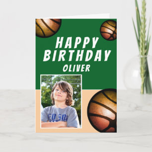 Basketball Balls Sport Kinder Glücklich Geburtstag Karte
