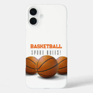 Basketball Balls Sportvorschriften iPhone 16 Plus Hülle