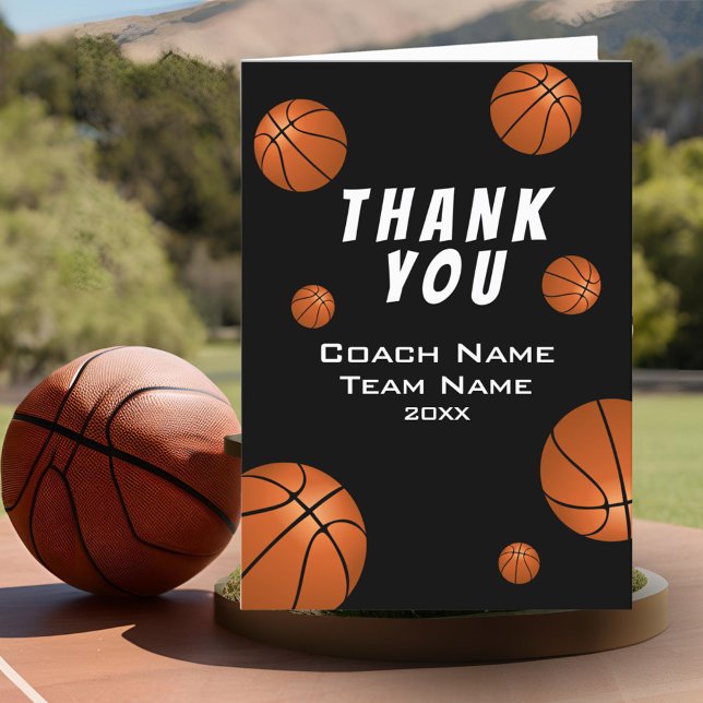 Basketball Balls Vielen Dank Coach Card Dankeskarte (Von Creator hochgeladen)