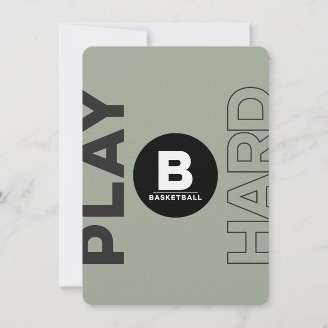 BASKETBALL Bar Bat Mitzvah Classic Einladungen (Vorderseite)
