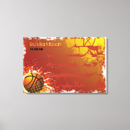 Basketball Bar Mitzvah Bar Mitzvah Sign-In Board Leinwanddruck