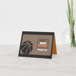 BASKETBALL Bar Mitzvah Einladung Dankeschön Karte