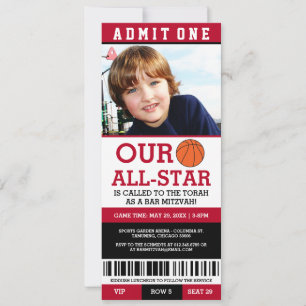 Basketball Bar Mitzvah Invitations