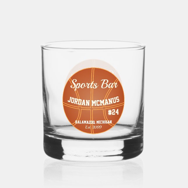 Basketball Bar Rocks Whiskyglas (Vorderseite)