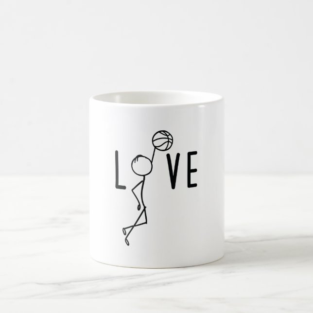 Basketball-Basketball-Basketball-Basketball-Basket Kaffeetasse (Mittel)