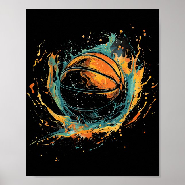 Basketball Basketball Basketball Basketball Wasser Poster (Vorne)
