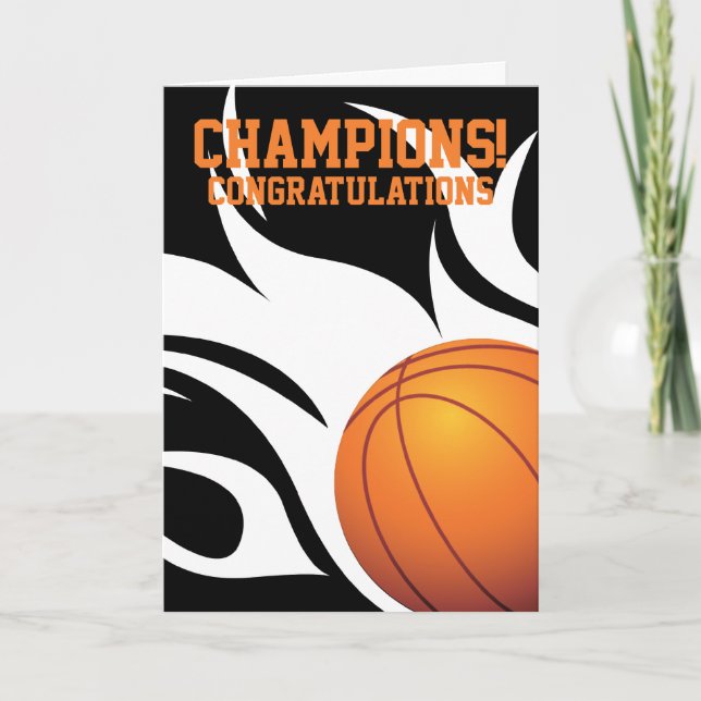 Basketball-Basketball - Glückwunschkarte Karte (Vorderseite)