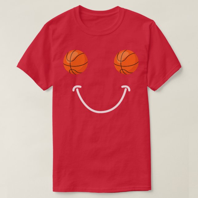 Basketball Basketball Happy Face T-Shirt (Design vorne)