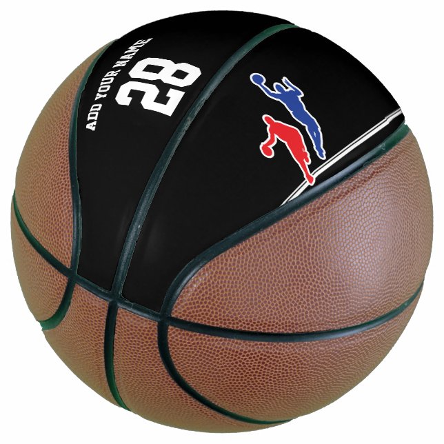 Basketball / Basketball nach Maß, schwarz und weiß (angewinkelt)
