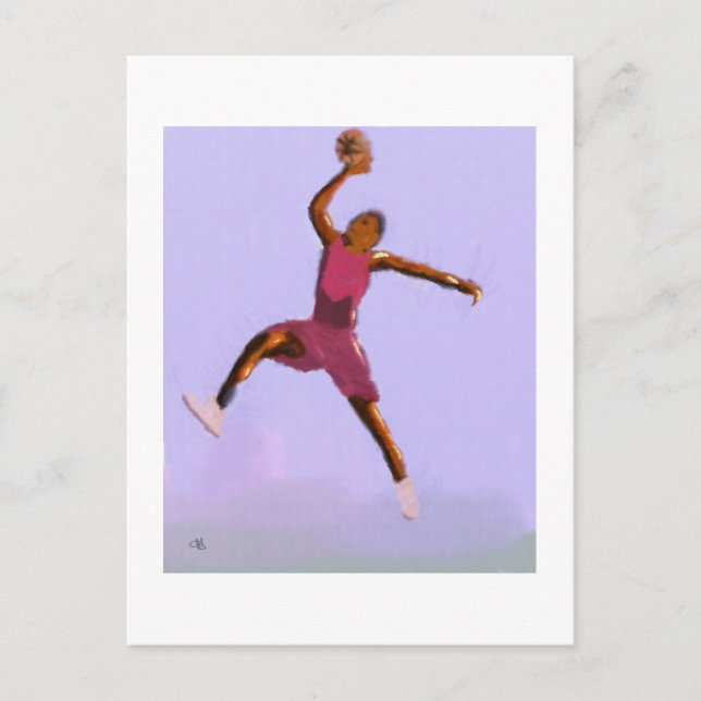 Basketball-Basketball Postkarte (Vorderseite)
