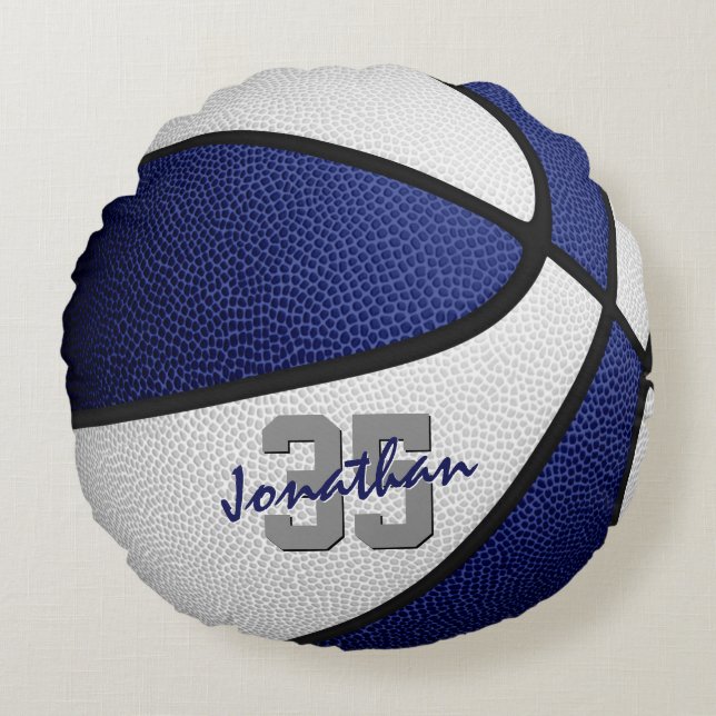 Basketball-Basketball Rundes Kissen (Vorderseite)