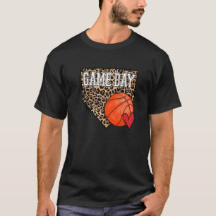Basketball Basketball Spiel Tag Vibes Leopard Bask T-Shirt