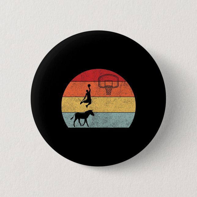 Basketball-Basketball-Trainer Esel für Sport Button (Vorderseite)
