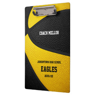 Basketball-Basketballname in schwarzem Gold Klemmbrett