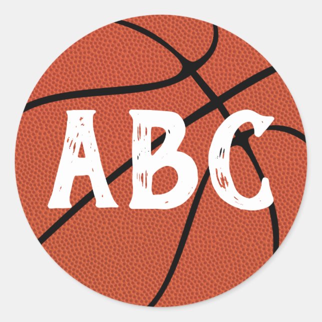 Basketball Benutzerdefinierte Teambriefe oder Spie Runder Aufkleber (Vorderseite)