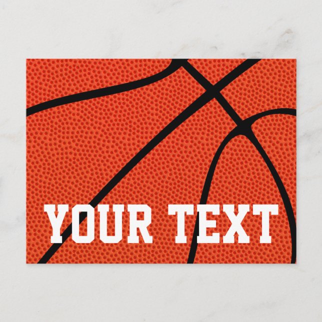 Basketball Benutzerdefinierter Text oder Spielerna Postkarte (Vorderseite)