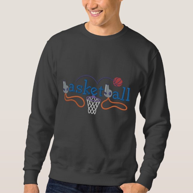 Basketball Besticktes Sweatshirt (Vorderseite)