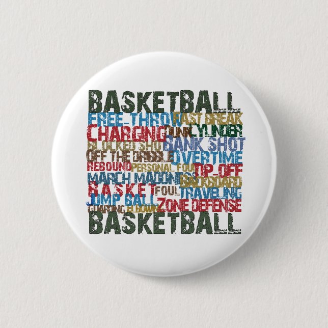 BASKETBALL BEZEICHNET als Geschenke Button (Vorderseite)