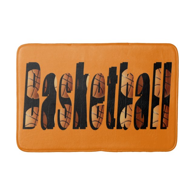 Basketball-Bildlogo, Memory Foam Bath Mat Badematte (Vorderseite)