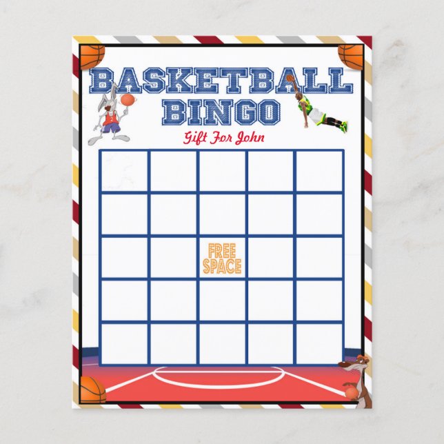 Basketball Bingo - Baby Showspiele (Vorderseite)