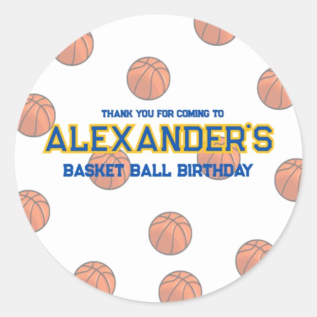 Basketball Birthday Bash Sticker (Vorderseite)