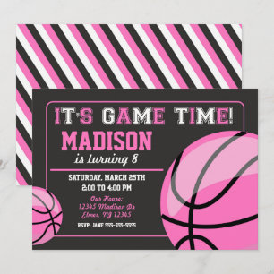 Basketball Birthday Einladung Chalkboard Girl
