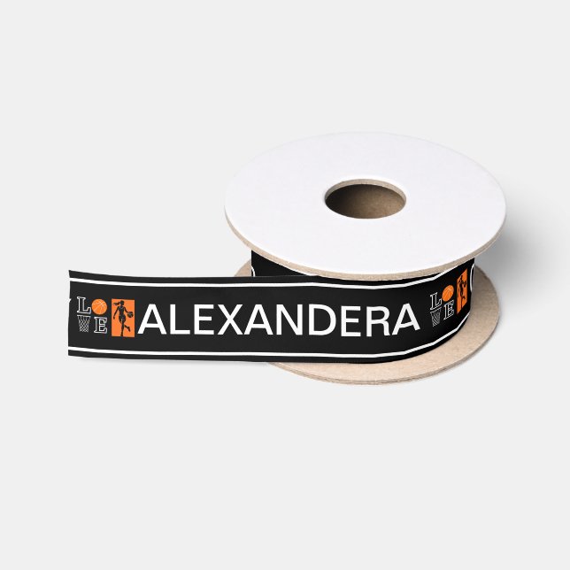 Basketball Birthday Gift, Basketball Player Satinband (Spule)