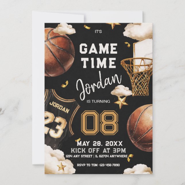 basketball birthday Invitation (Devant)