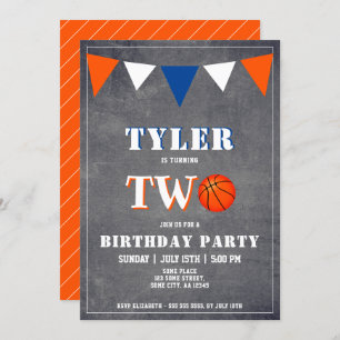 Basketball Birthday Invitation Boy 2e anniversaire