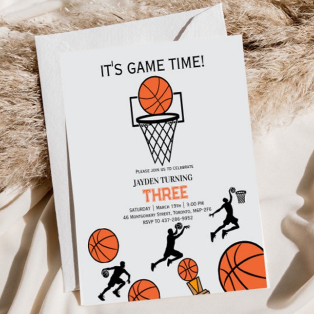 Basketball Birthday Party Invitation Sockelschild (Von Creator hochgeladen)