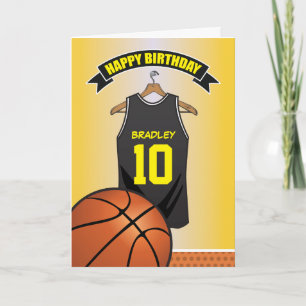 Basketball Black Yellow Jersey Geburtstag Karte