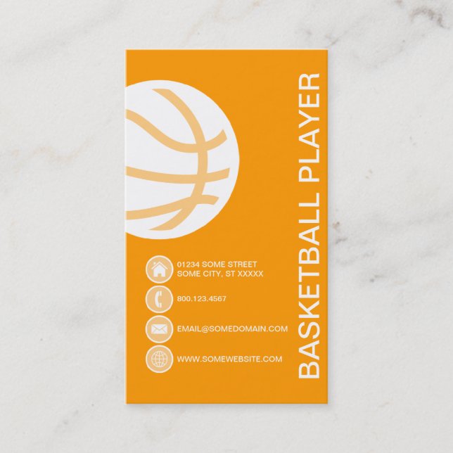 BASKETBALL-Blasen Visitenkarte (Vorderseite)