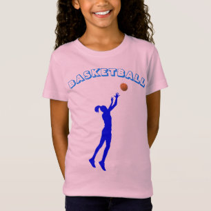 Basketball Blau-Schrift & Mädchen T-Shirt