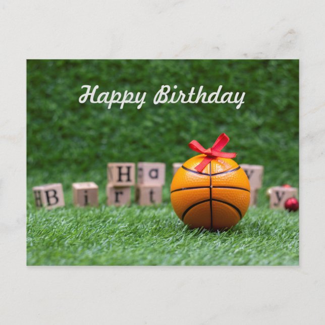 Basketball Bonne carte d'anniversaire avec basket- (Devant)