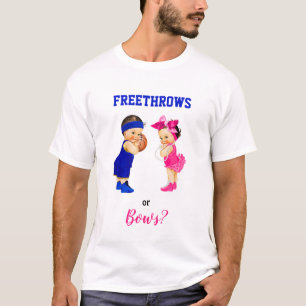 Basketball Bows Babies Boy Girl Gender-Umfrage T-Shirt
