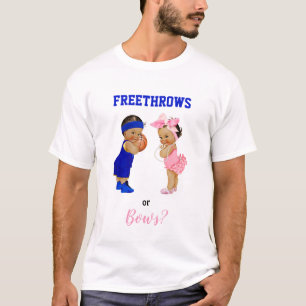 Basketball Bows Babies Boy Girl Gender-Umfrage T-Shirt