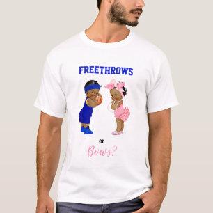 Basketball Bows Babies Boy Girl Gender-Umfrage T-Shirt