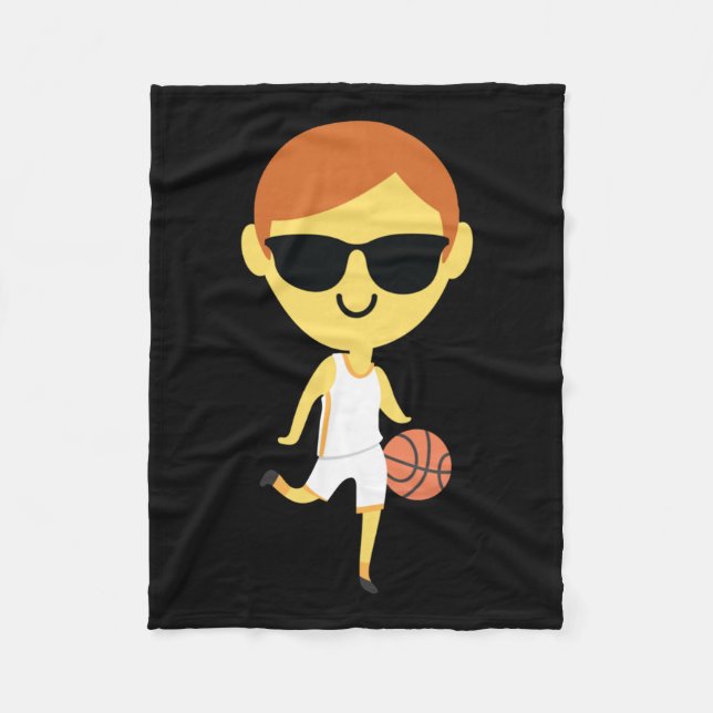 Basketball Boy Emoji 1 Fleecedecke (Vorderseite)
