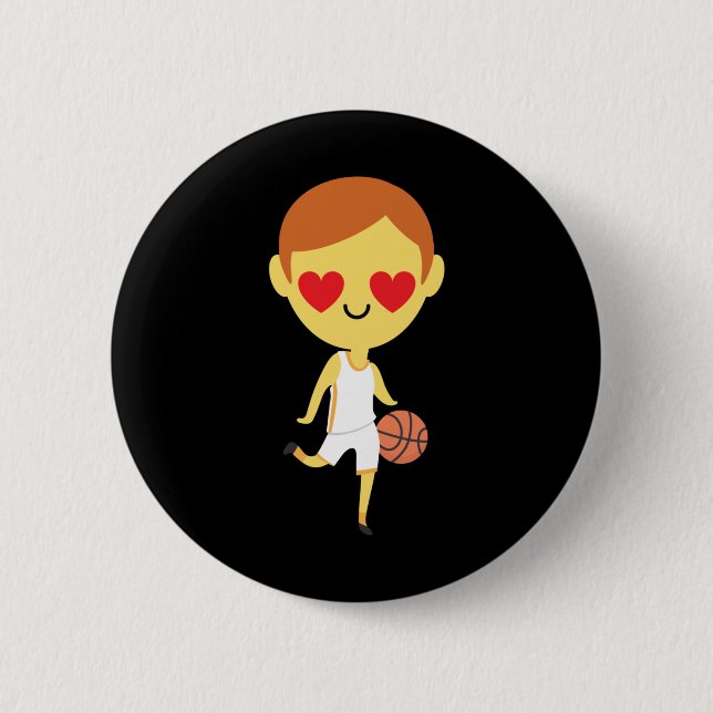 Basketball Boy Emoji Button (Vorderseite)