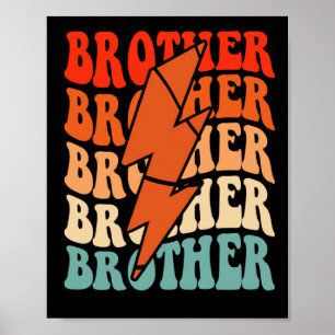 Basketball Brother Retro Groovy Blitzschlag Poster