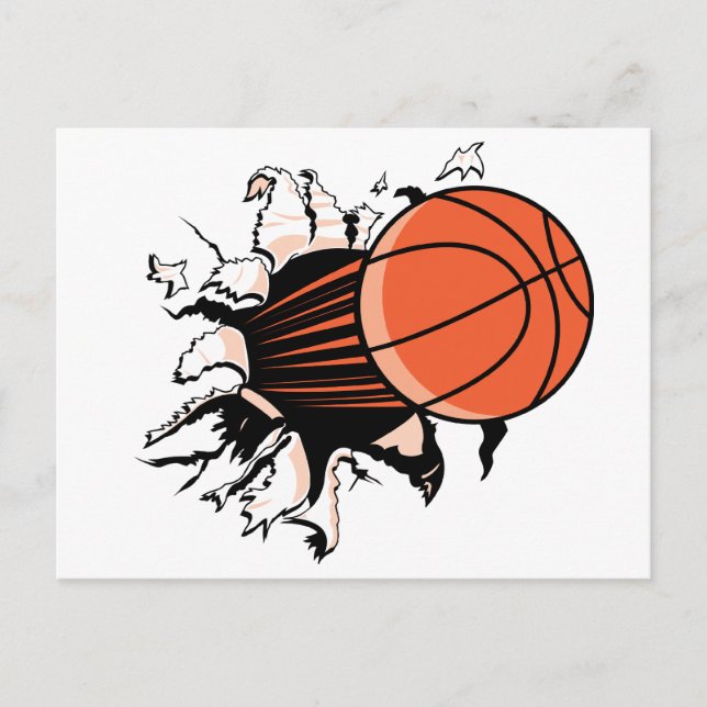 Basketball Burst Postkarte (Vorderseite)