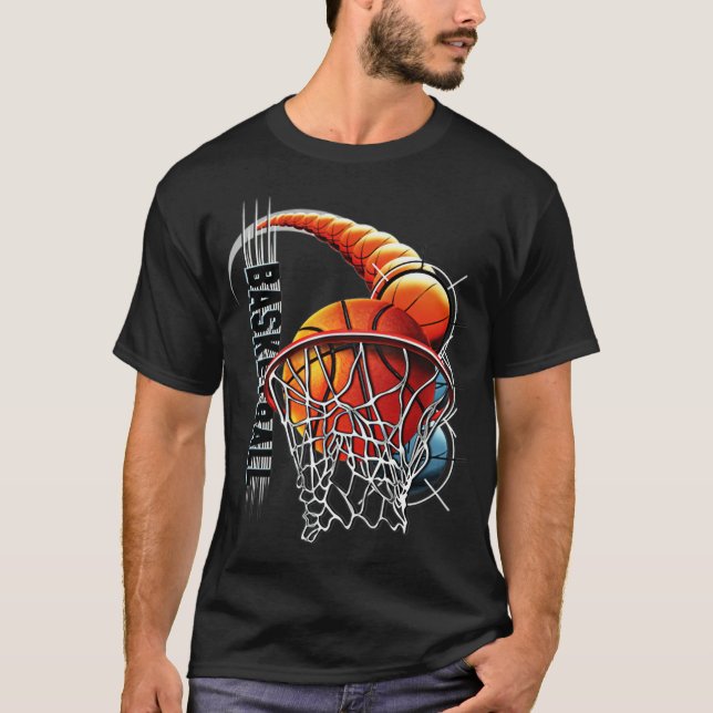Basketball-Cartoon T-Shirt (Vorderseite)