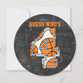 Basketball Chalkboard 4. Geburtstag Party Einladung