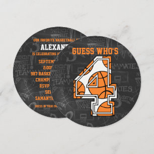 Basketball Chalkboard 4. Geburtstag Party Einladung