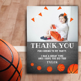 Basketball Chalkboard Geburtstags-Foto Danke, Pos Postkarte