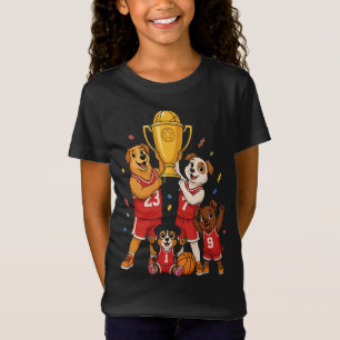 Basketball-Champions-Hunde-Familien-Trophäen-Feier T-Shirt