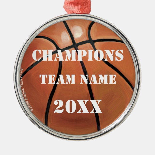 Basketball-Champions-Medaille Silbernes Ornament (Vorne)