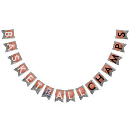 Basketball Champs Blue Bunting Banner