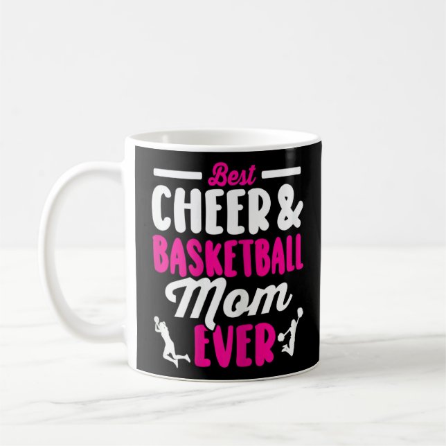 Basketball Cheer Graphic Women Mama Cheerleader Kaffeetasse (Links)