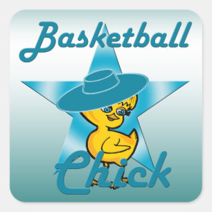 Basketball Chick #7 Quadratischer Aufkleber